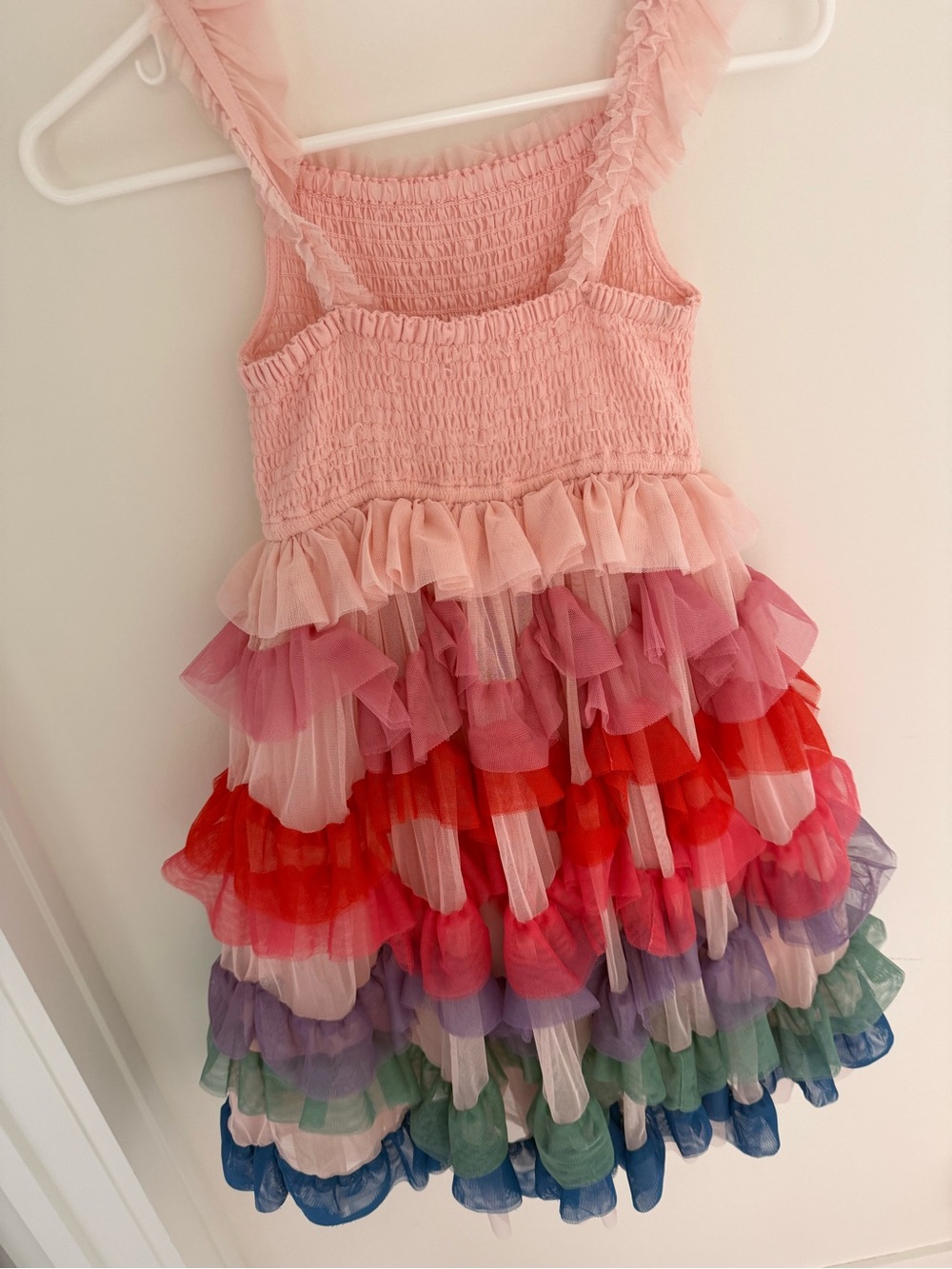 Mini Boden Pink Rainbow Ruffle Tulle Dress - Picture 3 of 4